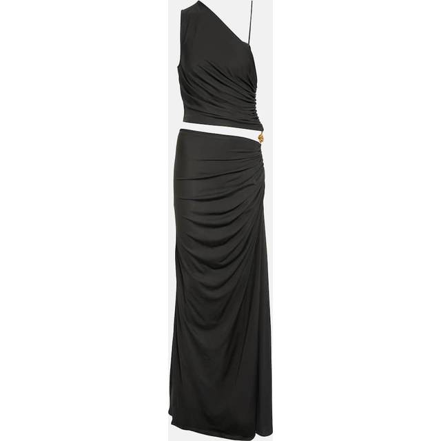 Bottega Veneta One-shoulder ruched jersey cutout gown - green (UK 10)