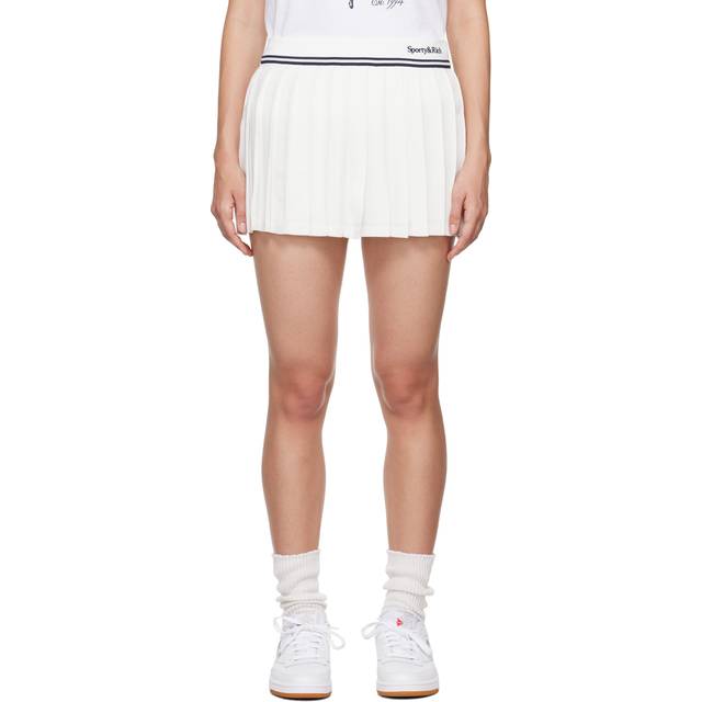 Sporty & Rich Off-White Abigail Pleated Miniskirt - Off White - XL