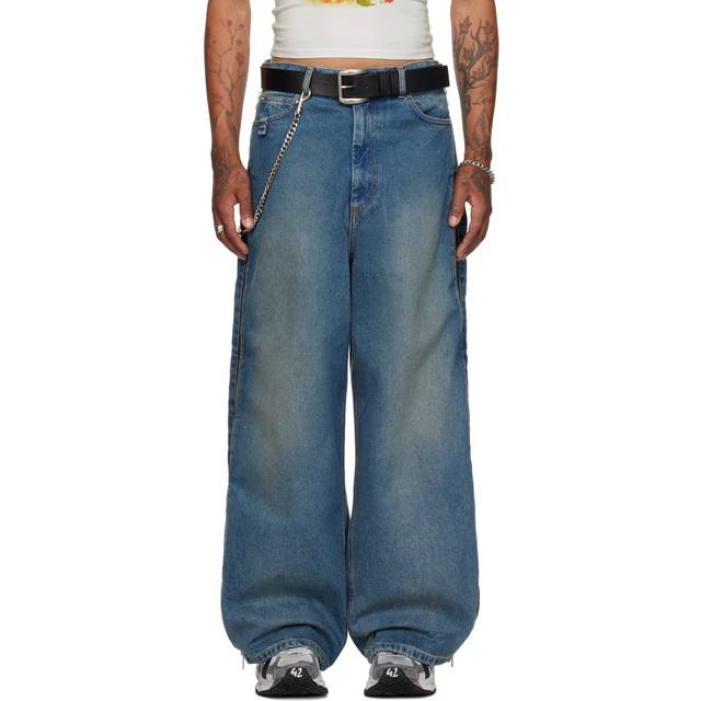 LU'U DAN Blue Side Zip Jeans - VINTAGE BLUE - WAIST US 38