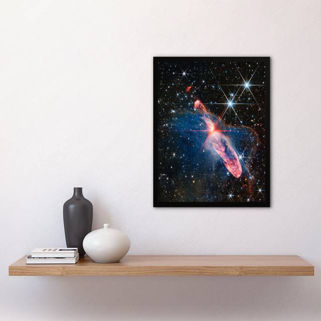 NASA James Webb Space Telescope Actively Forming Stars Question Mark - Single Picture Frame Art Prints - Multicoloured (43.3cm H X 33.3cm W)