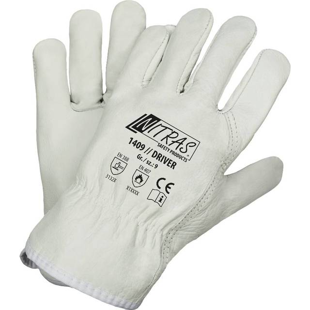 Handschuhe Donau Gr.9 natur/blau - 12 PA, Nappaleder EN 388 PSA II PROMAT