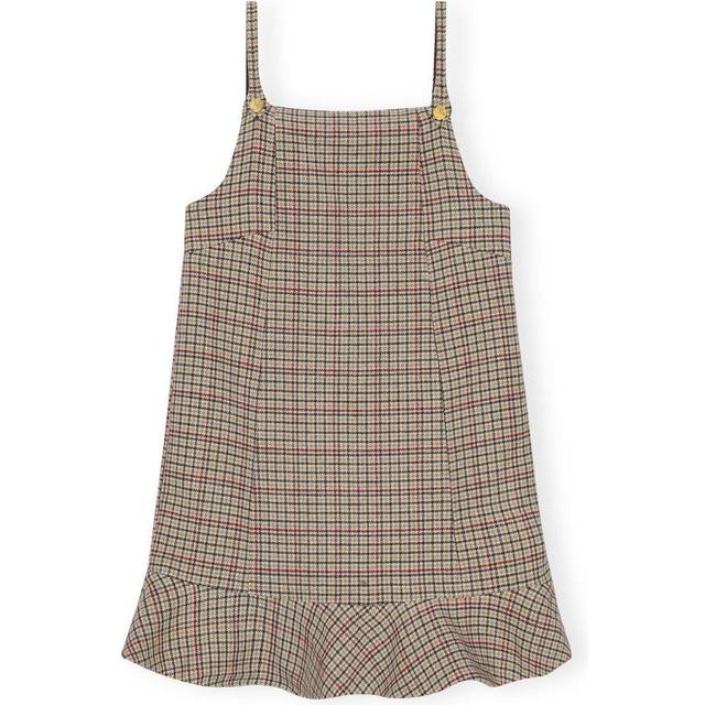 Ganni Checked Wool-Blend Mini Dress - 36 - Multi