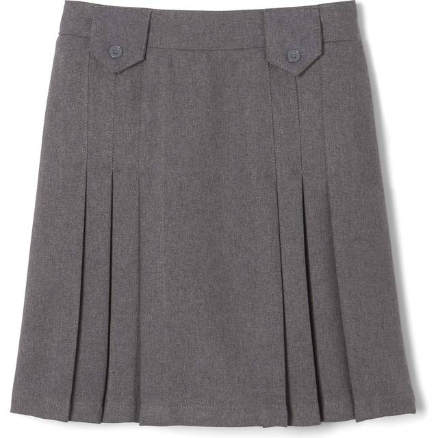 French Toast Big Girls' Front Pleated Skirt with Tabs  Grey  12