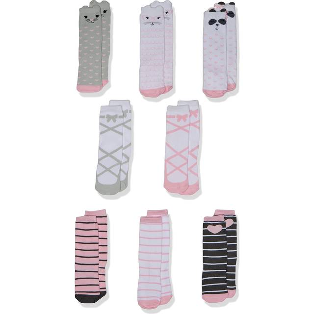 Hudson Baby Unisex Baby Cotton Rich Knee-High Socks  Pink Panda  6-12