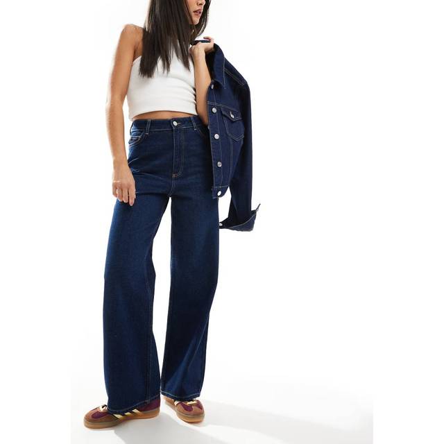 New Look Women's Blue Adalae High-Waist Wide Leg Jeans - 16L32