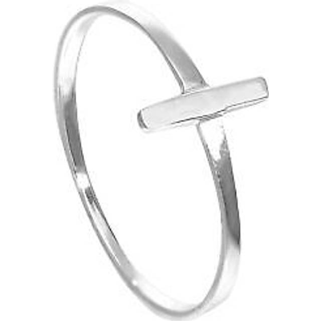 Sterling silver t bar stacking ring sizes j - v plain simple everyday