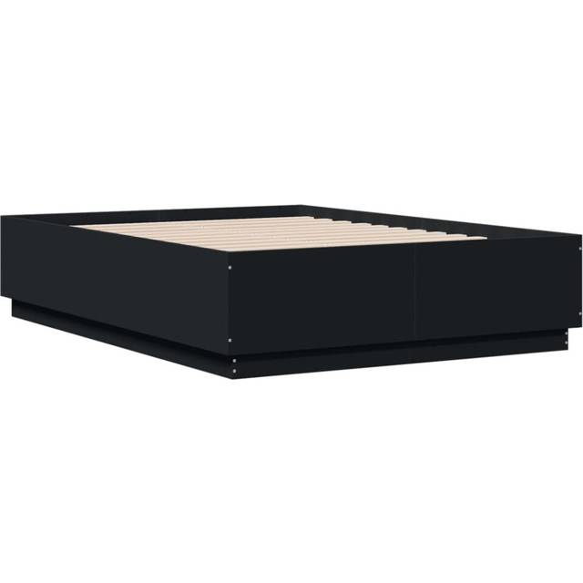 vidaXL Bed Frame without Mattress Black 135x190 cm Double
