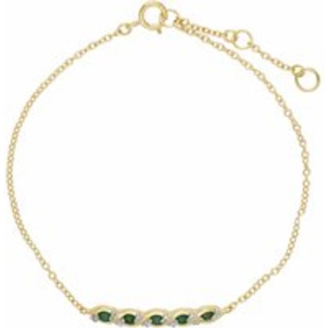 Classic Emerald & Diamond Twisted Bracelet in 9ct Gold