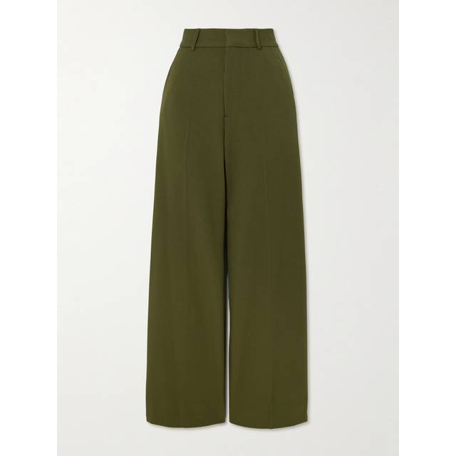STAUD - Prince Twill Wide-leg Pants - Green - US 4