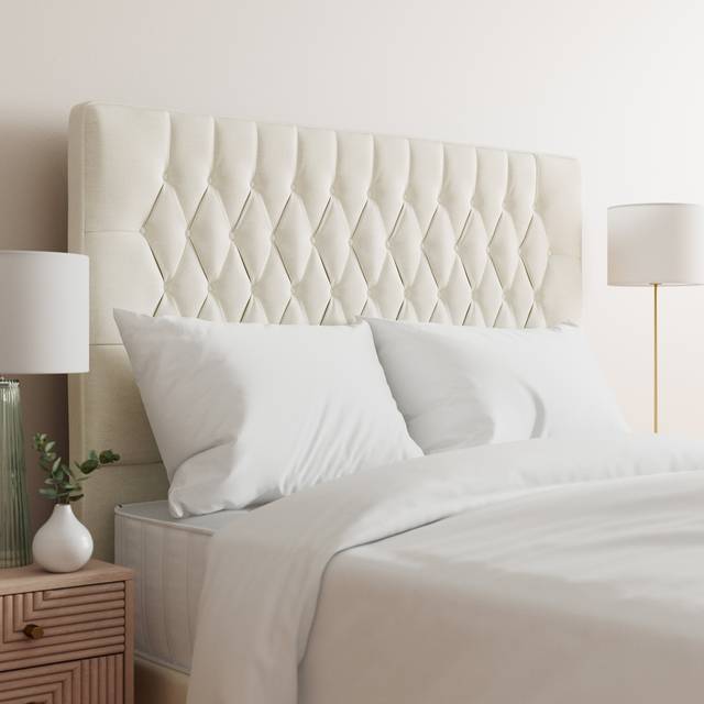 Luxury Linen Chesterfield Headboard - Cream