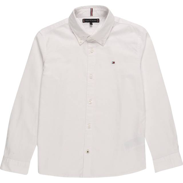Tommy Hilfiger Boys Stretch Oxford Long Sleeve Shirt - White, White, Size 5 Years - 5 YEARS