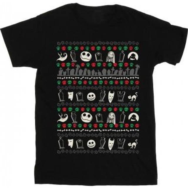 Nightmare Before Christmas Festive Icons Cotton T-Shirt - Black - 9 Years