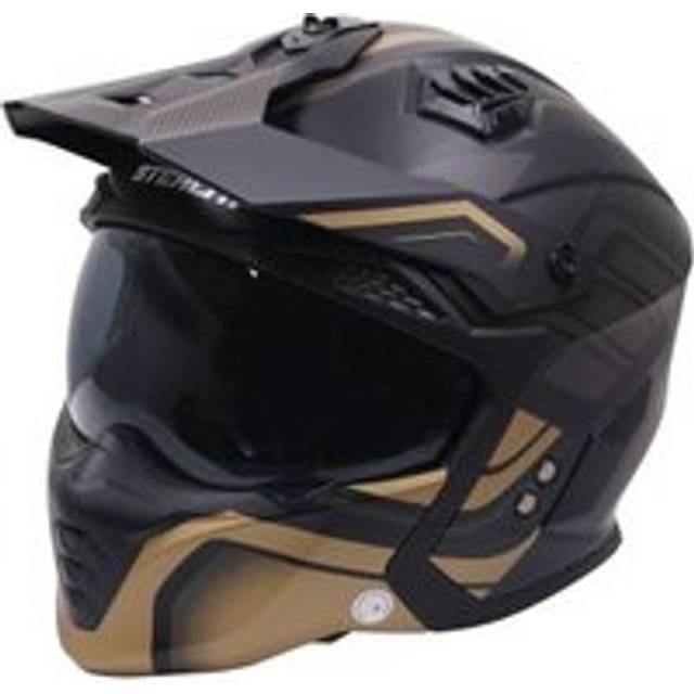 Stealth Fighter HS711 Graphic Motorcycle Helmet - Orbit Black / Gold - 2X-Large, Black/gold