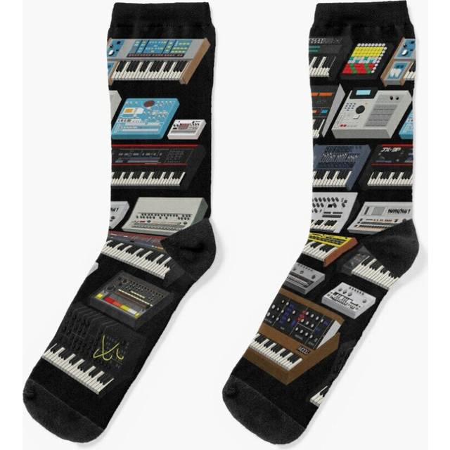 Dress Socks Synthesizer and Drum Machine Fan Collection Novelty Fancy Crazy Pattern Crew Casual for Men Women