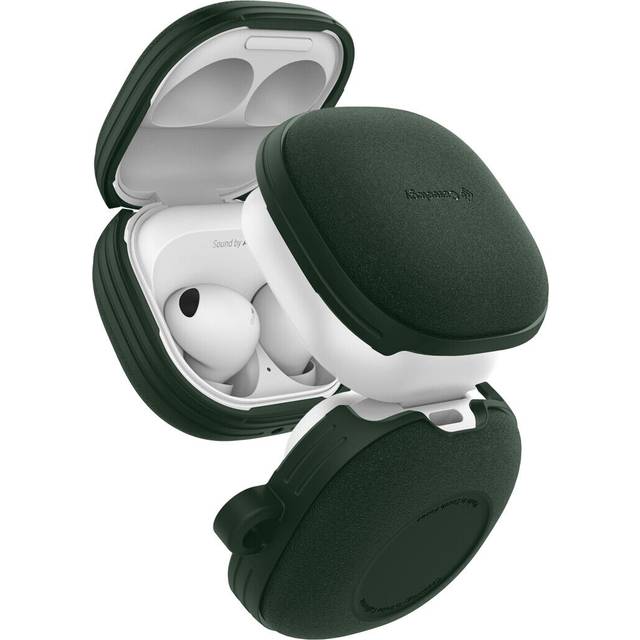 Caseology Galaxy Buds 2 Pro 2 Buds Pro Buds Live Case TPU Sandstone Durable Cover Rough Texture Carabiner Included Vault Midnight Green FE/Buds midnattsgrön färg