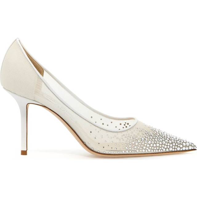 Jimmy Choo Love 85 Embellished Pumps - White - 34