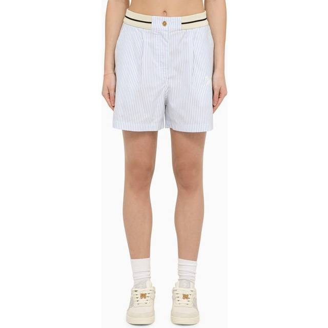 Women's Palm Angels Palms Striped Boxer Shorts Light Blue - Size: XS