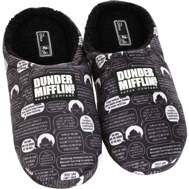 The Office Quotes Adult Slipper - Black&#47;Gray&#47;White (L)