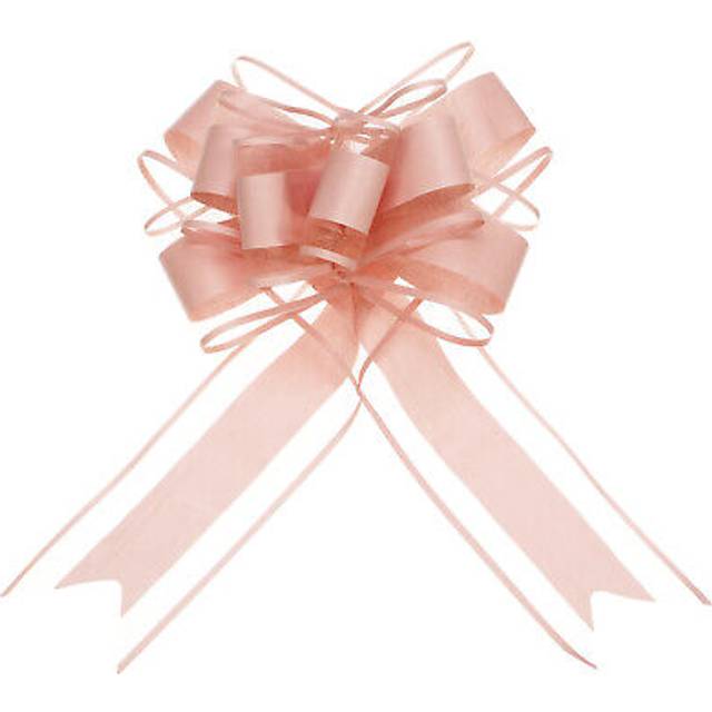 20pcs 9" large pull bow gift wrapping big organza bows ribbon dusty pink