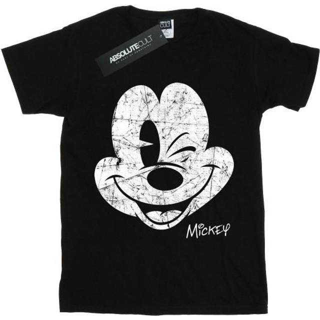 Mickey Mouse Distressed Face T-Shirt - Black - 9 Years