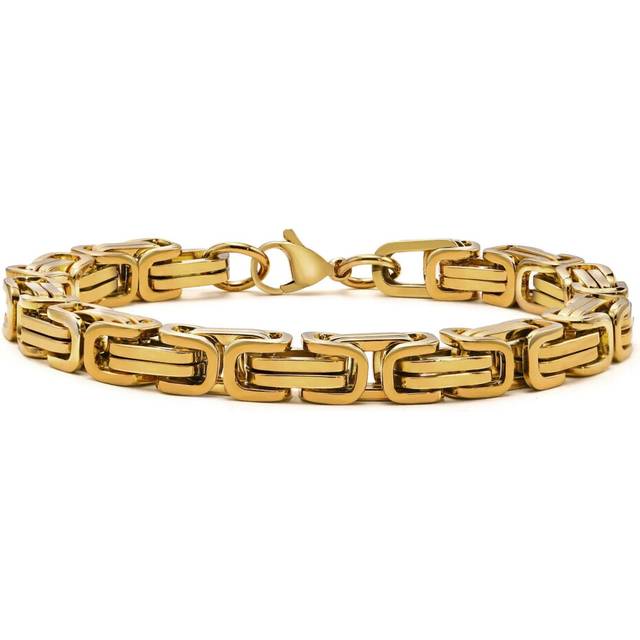 (19cm, 4MM Width) Stylish Byzantine Chain Unisex Bracelet Stainless Steel Link Wristband