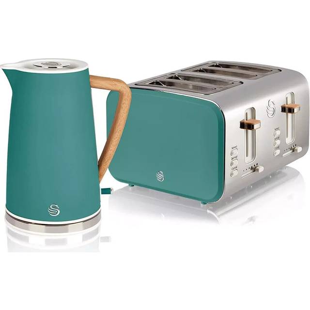 Nordic Green 4-Slice Toaster and Cordless Kettle Bundle - None