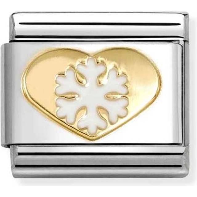 Nomination Classic Gold and Enamel Heart with Snowflake Christmas Char