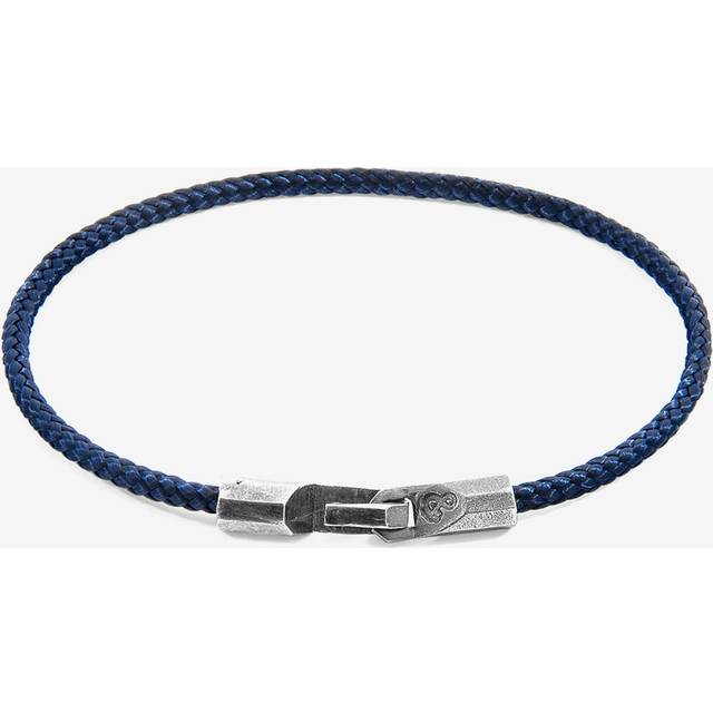 Talbot Silver and Rope Bracelet - Navy - 21cm