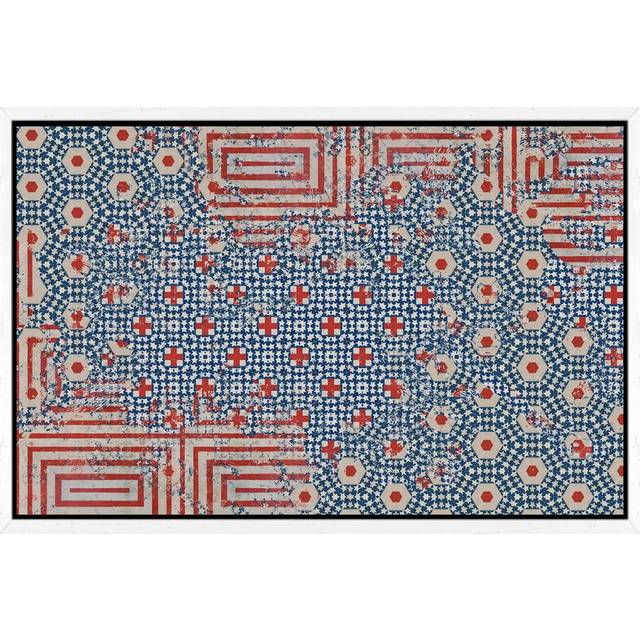 Abstract Flag by Teis Albers - Gallery-Wrapped Canvas Giclée on Canvas - White Floater Framed (45.72cm H x 66.04cm W)