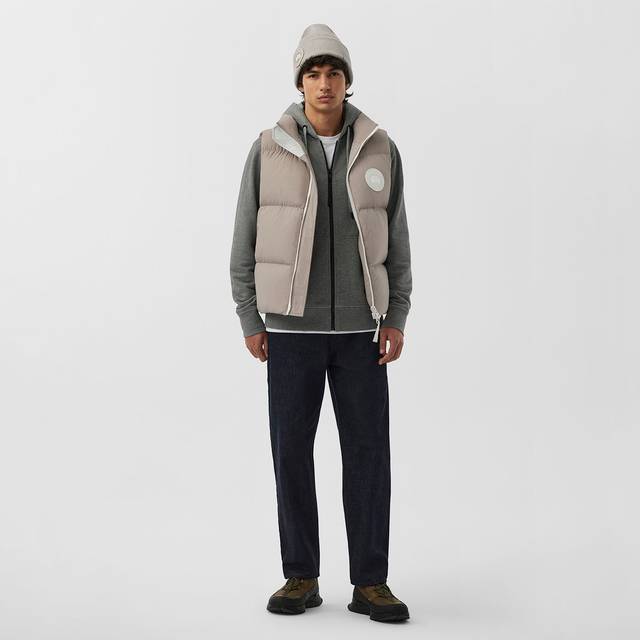 Canada Goose Lawrence Puffer Vest White Disc (Men, Limestone, S) (S)