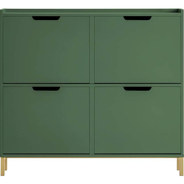4 Flip-drawers Shoe Cabinet Shoe Rack Shoe Storage Cupboard Organizer Unit,FSR100-SY - Sobuy