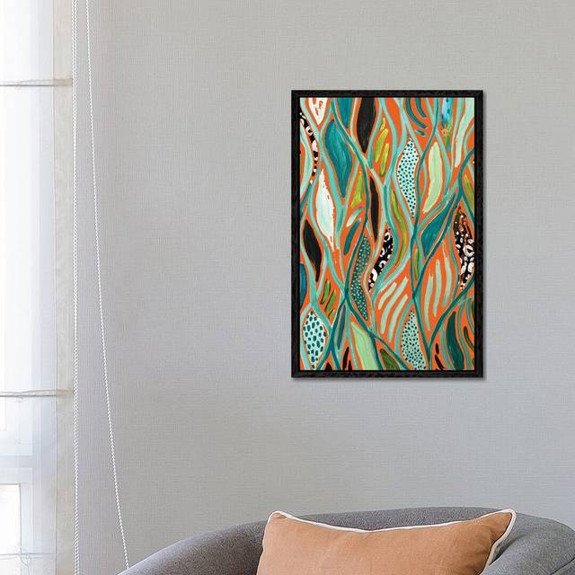 Abstract III by EttaVee - Painting Print on Canvas - Black Framed (66.04cm H x 45.72cm W x 3.81cm D)