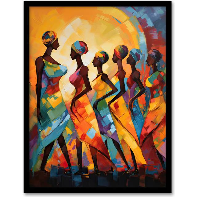 Meriann African Cultural Dance Tribal Traditional Music Energy - Single Picture Frame Graphic Art - Black (43.3cm H X 33.3cm W)