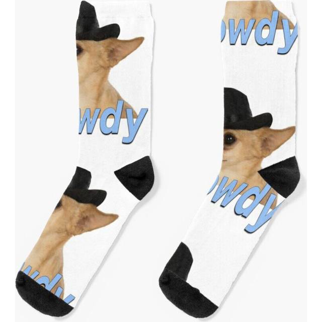 Dress Socks Howdy Dog Novelty Fancy Crazy Pattern Crew Casual for Men Women