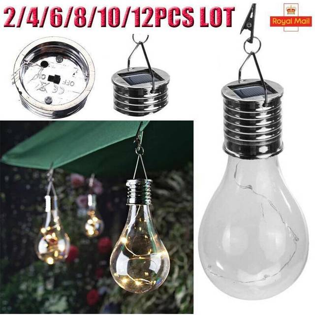 (Multicolour, 1 PCS) Waterproof Solar Powered Hanging Light Bulbs Outdoor Garden Party Decor Lamp
