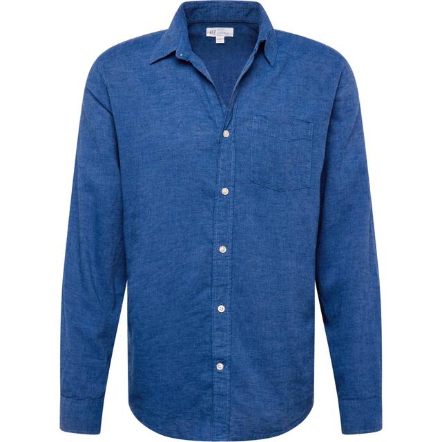 Shirt GAP Longsleeve Standard-Fit Linen Shirt Bainbridge Blue XL (XL)