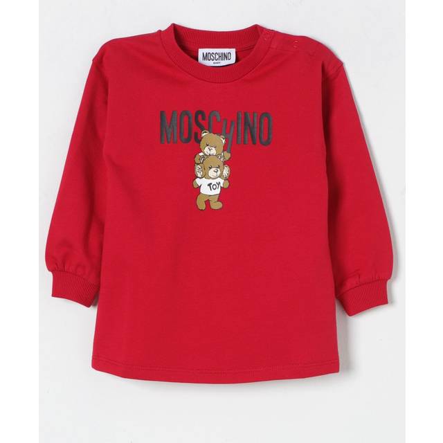 Moschino Scarlet Red Bear-and-brand-print Cotton-jersey Dress 6 Months-3 Years 9-12 Months - SCARLET RED