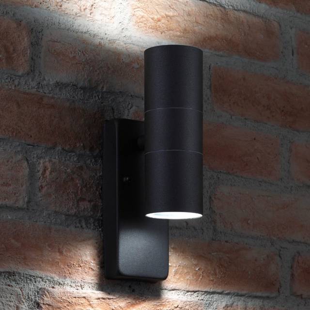 Auraglow dusk till dawn daylight sensor up & down outdoor led wall light - black
