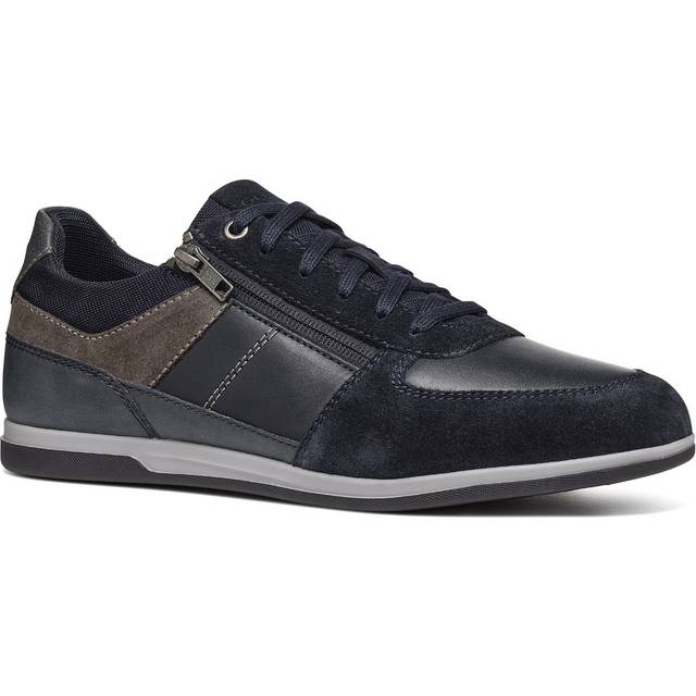 Renan Breathable Leather Trainers - navy blue/grey - 42 (8)