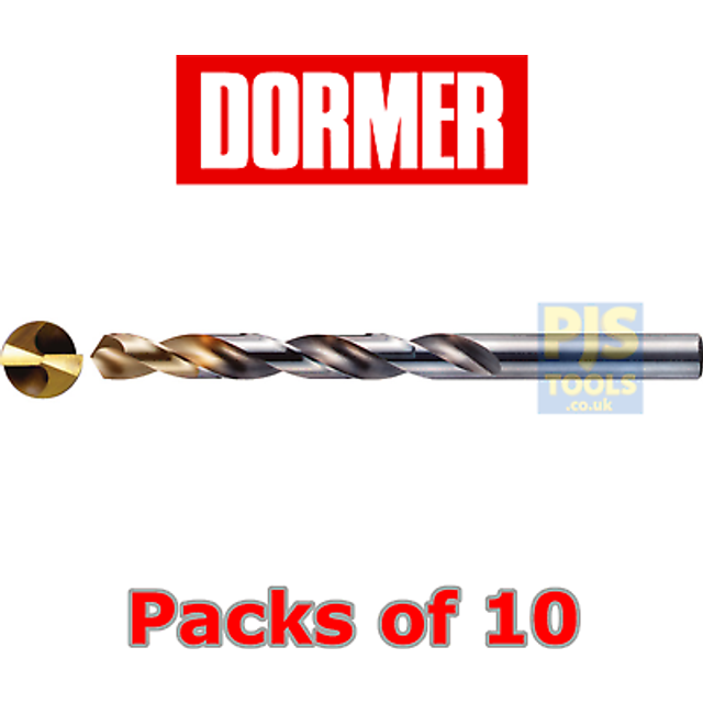 Dormer A002 HSS TiN Jobber Drill Bit 10mm Pack of 1