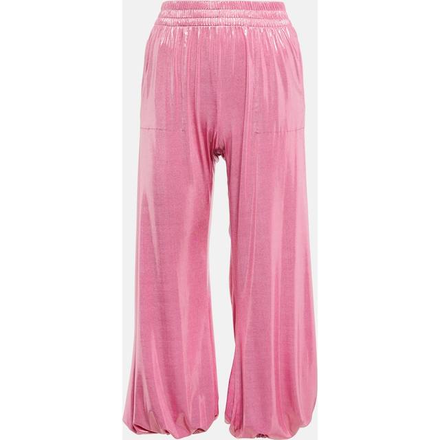 Norma Kamali Boyfriend lame pants - pink (UK 8)