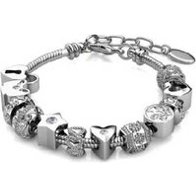 Enchanting Stars & Hearts Charm Bracelet | Wowcher - Silver
