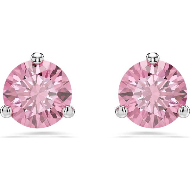 Swarovski Solitaire Ohrstecker Rundschliff - Rosa