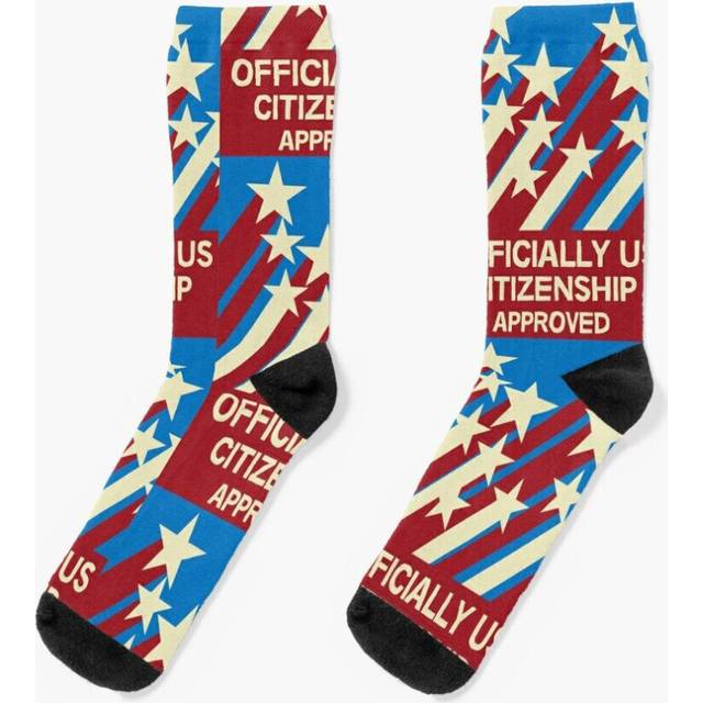 Dress Socks American Citizenship US Green Card Citizenship Parry Gifts USA Novelty Fancy Crazy Pattern Crew Casual for Men Women