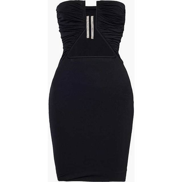 Rick Owens Draped 'Jersey Prong' Mini Dress - Black   - 40 IT