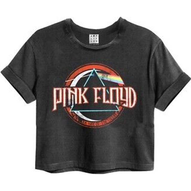 (XXL, Charcoal) Amplified Womens/Ladies On The Run Pink Floyd Crop T-Shirt