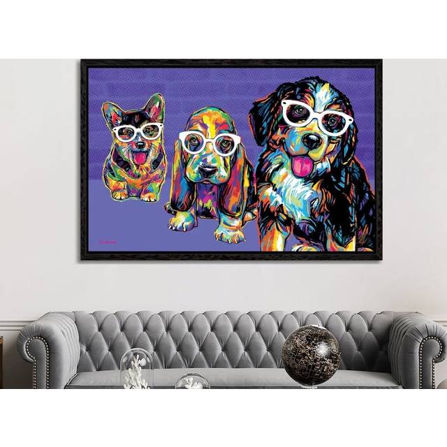 Rat Pack by P.D. Moreno - Graphic Art Print on Canvas - Black Framed (152.5 cm H x 101.5 cm W)