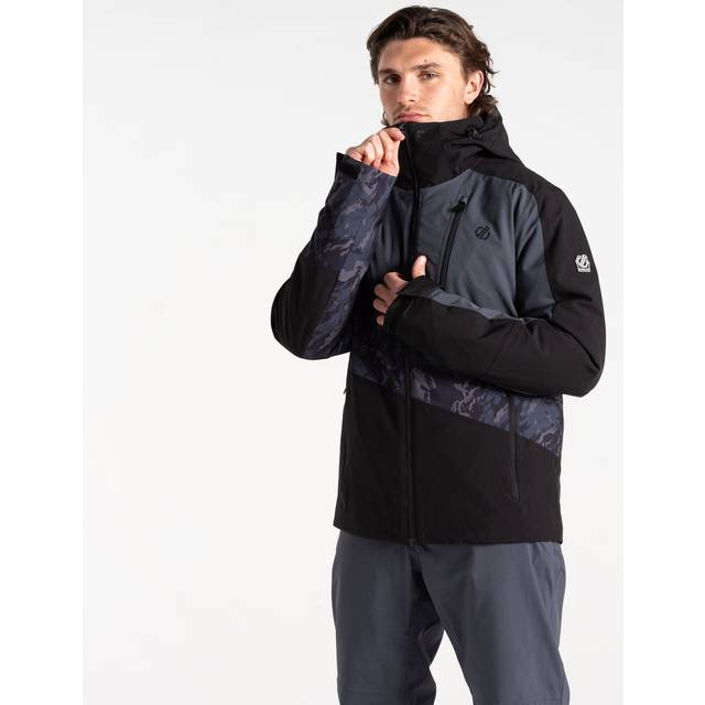 Dare 2b Men's Water-repellent Baseplate II Ski Jacket Black Grey, Size: XXL