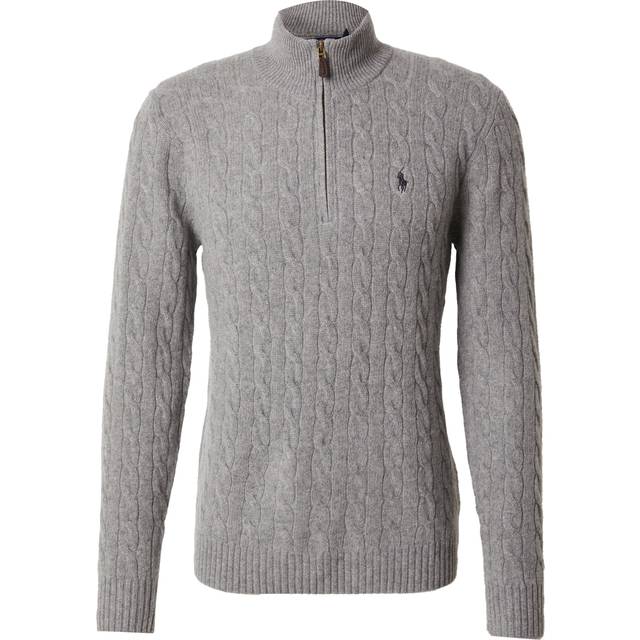 Ralph Lauren Cable Knit Half Zip Jumper Grey
