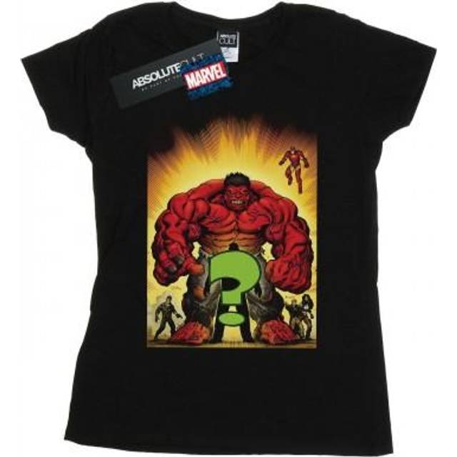 Who Is The Red Hulk Cotton T-Shirt - Black - XXL